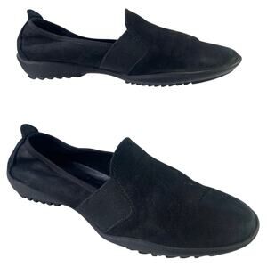 Sesto Meucci Admon Black Suede Comfort Loafer Elastic Stretch Made In Italy S 7